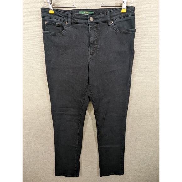 LRL Ralph Lauren Black Jeans Size 12 Heritage Jean Straight -0424B166 - Picture 1 of 9